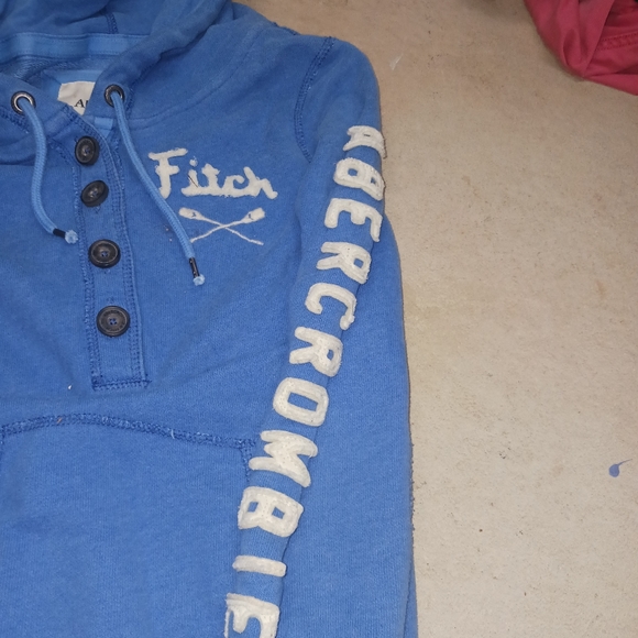 ABERCROMBIE & FITCH WOMENS LADIES SMALL S SM VINTAGE HOODIE TOP SWEATSHIRT LOGO - Picture 3 of 3